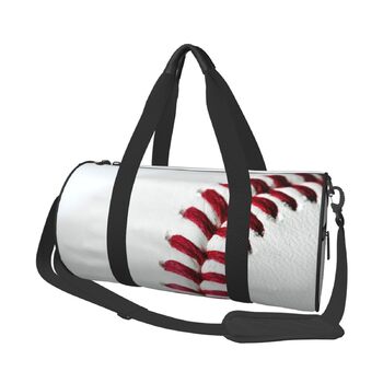 Спортивна сумка-мішок для подорожей та спорту, з принтом Шнурівка бейсбольного м'яча, чорна, універсальний розмір, дорожня сумка