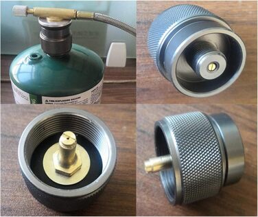 Ліхтар для кемпінгу Lixada, легкий портативний газовий ліхтар для вулиці з п&39єзоелектричним запалюванням, міні-газова лампа для намету з 3 покриттями, для походів та пікніків, включає 3 покриття, адаптер для балончика Mapp