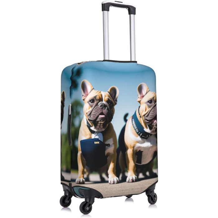 Чохол для валізи Французький бульдог, міцний захист для багажу, підходить для валіз розміром 45,7 - 81,3 см, розмір XL, Чорний, X-Large