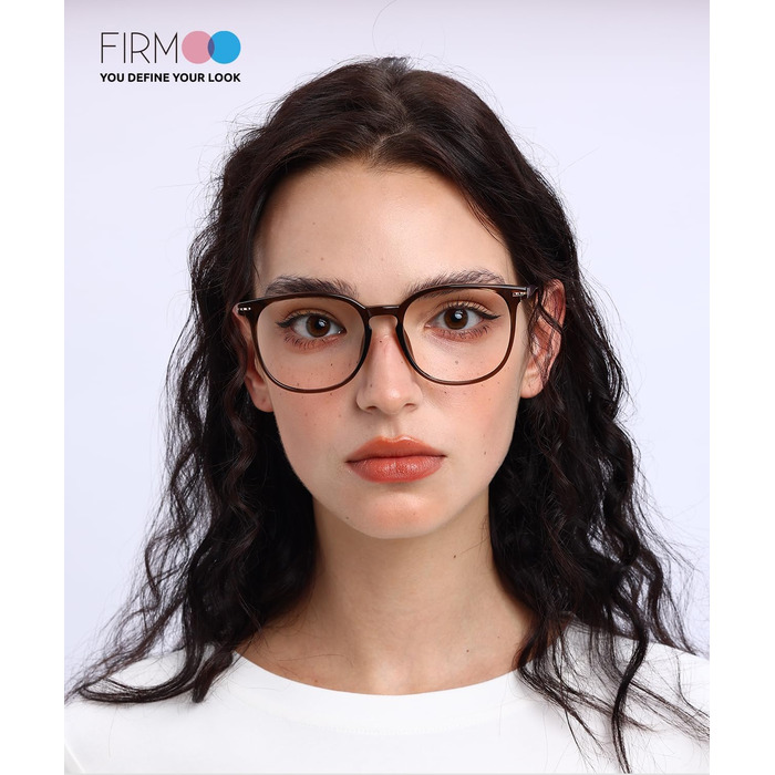 Окуляри Firmoo Blue Light Filter Glasses Чоловіки Жінки Окуляри великого розміру UV Blue Filter Glasses for Screens TR90 0.0x Brown