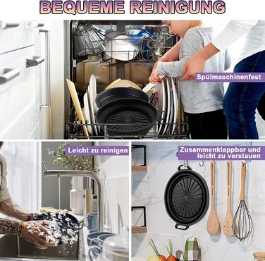 Аксесуари для фритюрниці Moleath сумісні з Philips Essential 4.1L (HD9252/HD9200), Набір силіконових каструль для фритюрниці, Силіконова форма для випічки, Решітки для гриля, Силіконові чашки для кексів, 4 шт. Набір для випічки (4.1 л)