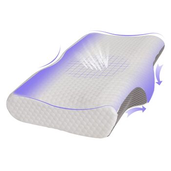 Подушка для підтримки шиї Good Nite, подушка для голови від болю в шиї, подушка для сну, ергономічна подушка з піни з ефектом пам&39яті від болю в шиї, для сну на боці (65 * 36 * 13/10 см) 60*36*13/10 см