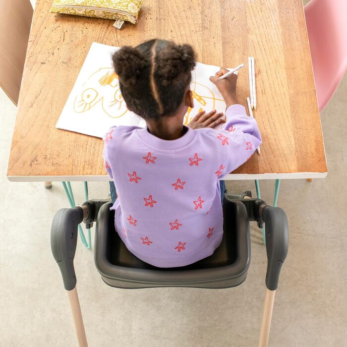 Дитячий стільчик для годування Maxi-Cosi Minla, Росте разом з вашою дитиною, 0-14 років, до 60 кг, Дитячий стільчик для годування, 9 рівнів висоти, 5 положень нахилу спинки, 4 положення лотка, Компактно складається, Еко-догляд, Beyond Graphite