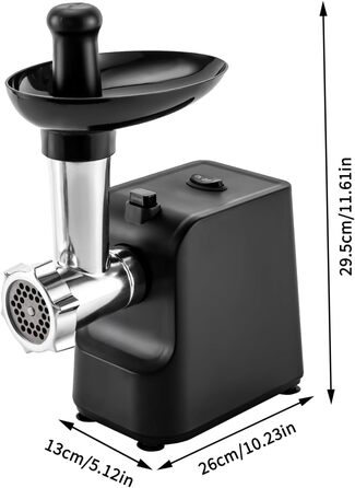 Електрична м'ясорубка Dekltus 1000 Вт з 3 перфорованими дисками з нержавіючої сталі, пробкою, набором для кеббе, фаршем, машиною д