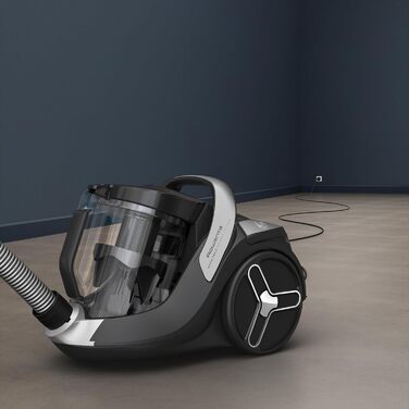 Пилосос без мішка 500 Вт 2,5 л 66 децибел Чорний / Алюмінієвий будинок шерсть домашніх тварин, 7C66