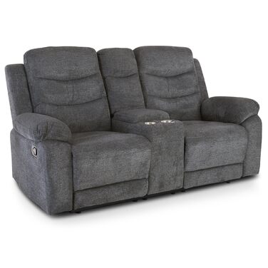 Крісло для кіно Raburg, 2-місне крісло для телевізора з механічною функцією розслаблення та відкидання, легким підйомом, підстаканником, відділенням для закусок, комфортною підкладкою, вантажопідйомністю 130 кг на сидіння Pixx, мікрофібра Темно-сірий Темн