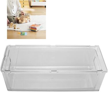 Штабелювана шухляда для зберігання, універсальне використання для ванної кімнати, спальні та офісу. Прозорий контейнер з кількома відділеннями для косметики, туалетного приладдя та іншого (3 літри).