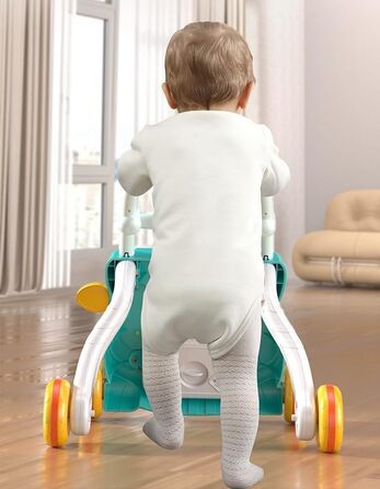 Масштабовані ходунки для малюків, подарунок для хлопчиків та дівчаток, іграшка для активності та розвитку, іграшка для ходьби (зелена)