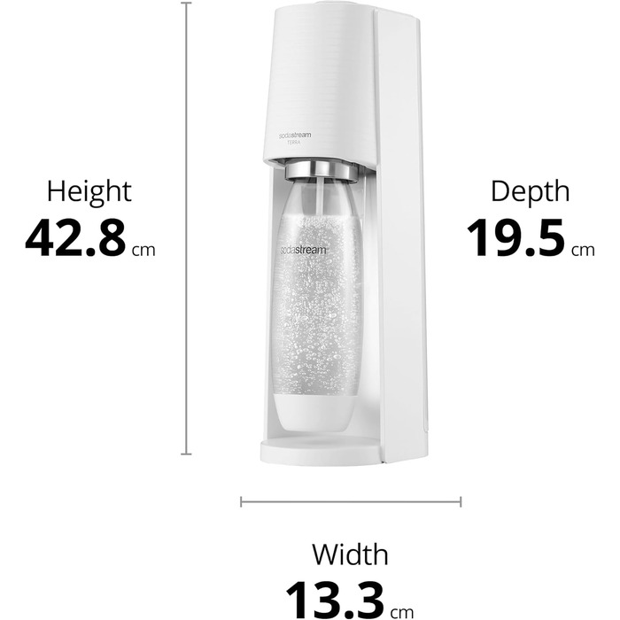 Підкислювач SodaStream Terra, біла пляшка для води Terra White рожевий газ x 1