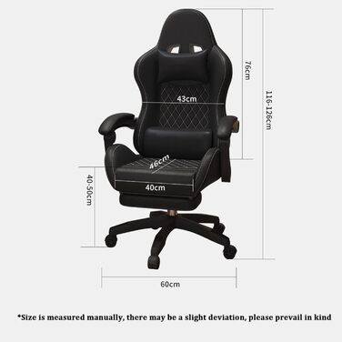 Ігрове крісло, комп&39ютерне крісло, поворотне, з можливістю нахилу, офісне крісло, зручне ігрове крісло, спальня, офіс, вітальня, чорна підставка для ніг латексна подушка