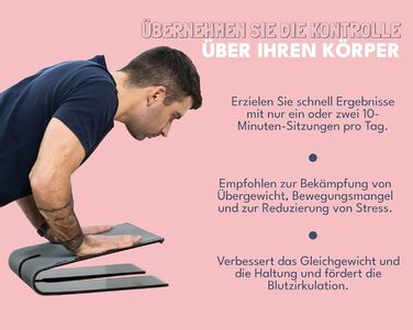 Міні-степер - Домашнє фітнес-обладнання - Легкий, тихий, без зношувальних деталей - Еластичні сходинки - Композитний матеріал (чорний)