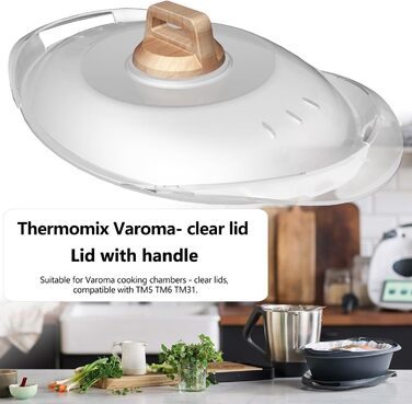 Кришка для Varoma Thermomix TM5 TM6 TM31, Кришка каструлі з термостійкою ручкою, Насадка для пароварки
