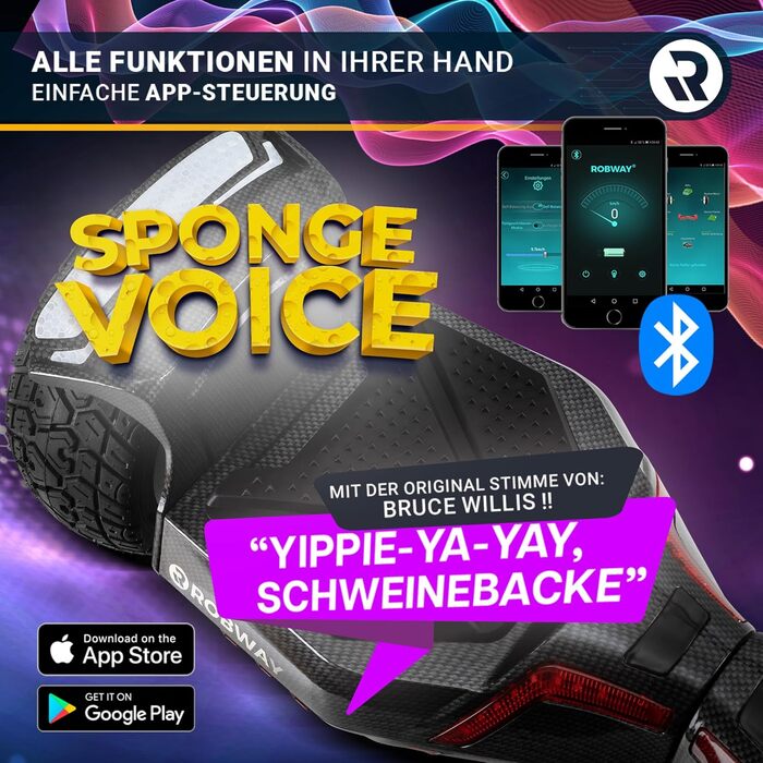 Гідроцикл Robway X2 Гідроцикл D ARBON для дітей, підлітків та дорослих - керування через додаток - 2 двигуни по 350 Вт - самобалансування - Bluetooth (X2 Navy Camo, Offroad)