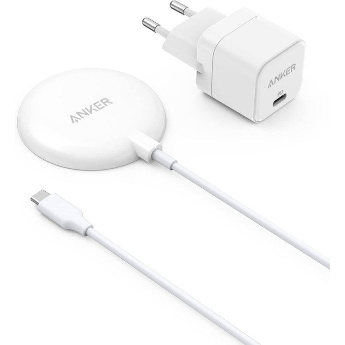 Комплект бездротової магнітної зарядної панелі з 150-сантиметровим зарядним кабелем USB-C та адаптером живлення, підходить для iPh