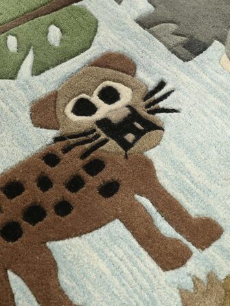 Зоопарк ручної роботи, Килимок для дитячої кімнати, 170 x 240 см, Дитячий килимок для дітей, Ігровий килимок для немовлят, Сучасни