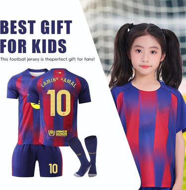 Новий комплект футбольної майки 10 для дітей, тренувальна футбольна майка, домашня/виїзна футбольна майка, футболки для вболівальників, швидковисихаюча дихаюча футбольна майка з щитками для гомілок, розмір 140-146, синій