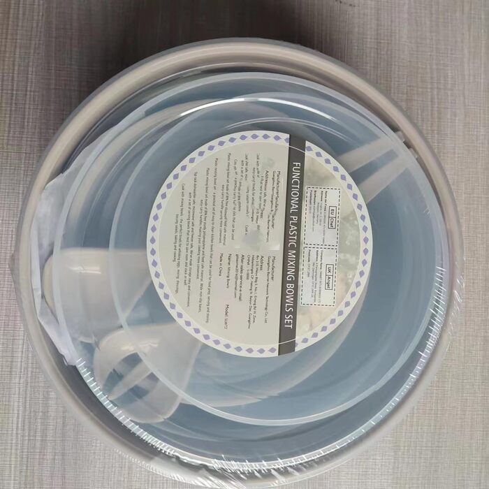 Набір мисок для змішування AIKKIL з 6 шт. , пластикова салатниця Nist з кришкою, миска з кришкою, містить 2 виделки та 4 мірні лож