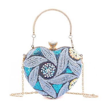 Елегантне клатч-сердечко Naimo з паєтками, міні-сумочка для вечірки, весілля або коктейлю, блакитний колір