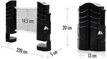 Набір сіток для настільного тенісу meteor, що розтягуються, сітки для настільного тенісу, чорні - висувна сітка - мобільна сітка для настільного тенісу з регульованою довжиною для кожного столу