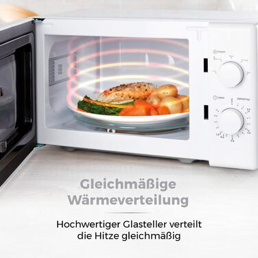 Ручна мікрохвильова піч Tower T24034WHT 20 літрів 700 Вт з 5 рівнями потужності та таймером на 35 хвилин - мікрохвильова піч біла