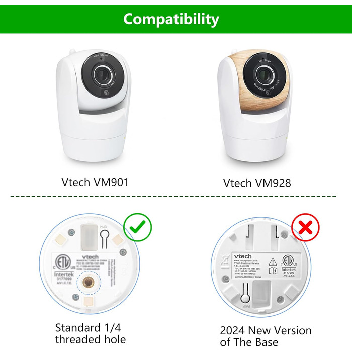 Тримач радіоняні для Vtech VM901 і VM919HD, гнучкий тримач-затискач для радіоняні Vtech, тримач радіоняні Gooseneck для дитячого л