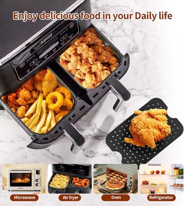 Аксесуари для фритюрниці Ninja AF500EU, подвійна фритюрниця 10 шт. Аксесуари для Ninja Foodi FlexDrawer 10.4 л з вкладишами та стійками