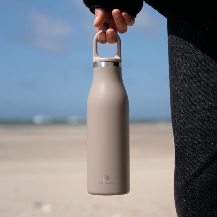 Пляшка для води Groenenberg з нержавіючої сталі 500 мл або 750 мл 100 герметична Підходить для газованих напоїв Ізольована пляшка для води Sport Earth 750 мл
