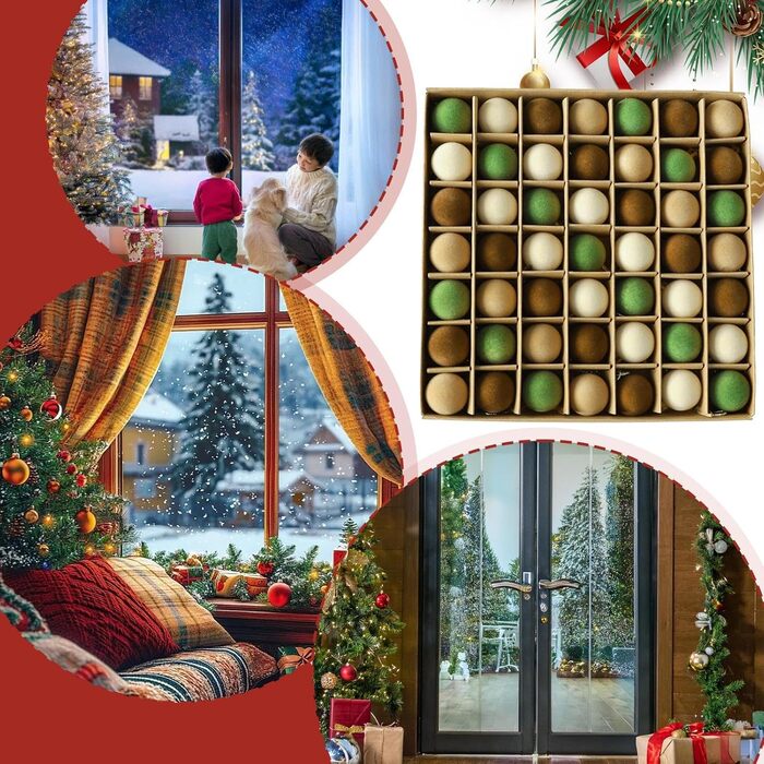 Набір із 49 оксамитових різдвяних кульок Generisch