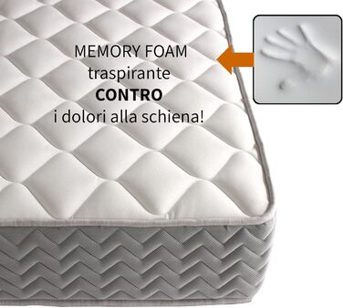 Матрац для одного ліжка, 100 x 200 см, ортопедична піна з ефектом пам&39яті, висота 24 см, напівжорсткий матрац, матрац для болю в спині, гіпоалергенний та стійкий до кліщів, модель Elisir H24 100X200Cm