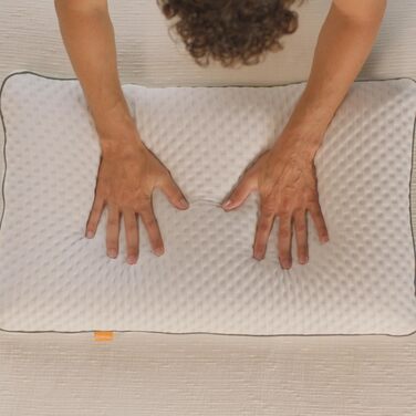 Підтримуюча подушка Emma Premium 70x40 Ергономічна подушка для шиї з технологією Thermosync Охолоджувальна подушка з піни з пам&39яттю форми, регульована висота для сну на боці, спині та животі Чохол, який можна прати, Premium 70x40 см