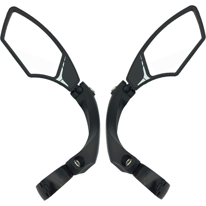 Велосипедне дзеркало Hafny New для керма, стійке до випромінювання HD, безпечне кришталево прозоре скляне дзеркало, регульоване поворотне велосипедне дзеркало, дзеркало заднього виду для велосипеда, комплект дзеркал HF-MR095 (срібні лінзи)