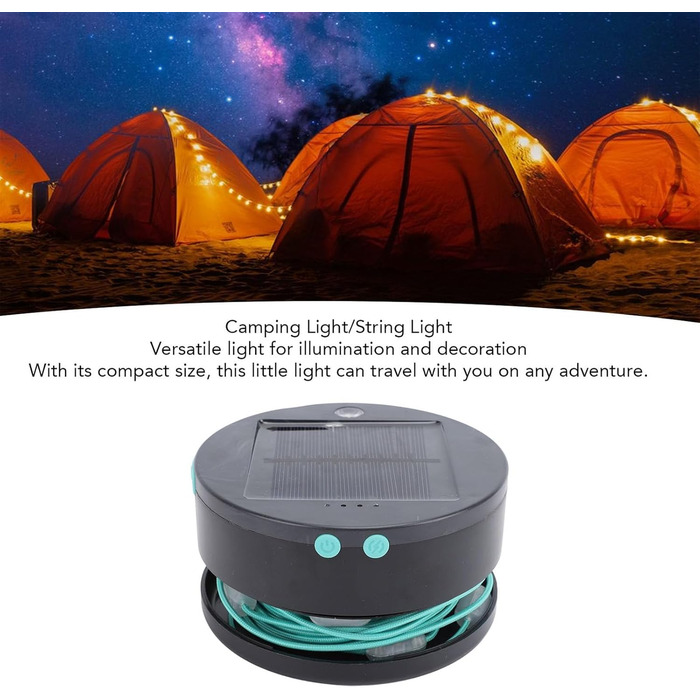 Водонепроникний акумуляторний сонячний кемпінговий ліхтар, для зовнішньої атмосфери, портативний, згортається, кемпінговий ліхтар, світлодіодний