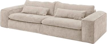 Великий диван шириною 300 см, модель Vince, глибоке сидіння, тканинний чохол, що не потребує особливого догляду, пружини, що не провисають, повністю м&39яка спинка, середня жорсткість сидіння, вкл. 2 подушки для спинки, 2 подушки для попереку, колір голуб