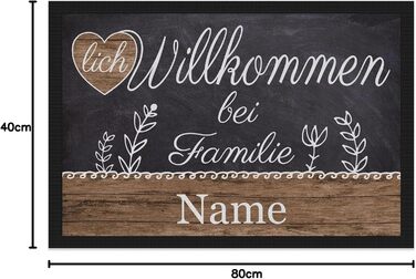 Персоналізований килимок для дверей з іменем &quotКоролівський&quot - Ласкаво просимо - Подарунки на новосілля Нековзний, 60x40 см з гумовим краєм