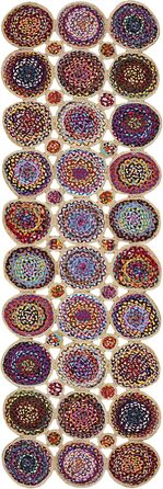 Килимок CASAVANI Cape Code Collection - 10,2 x 30,5 см, різнокольоровий, бавовна та джут чінді, геометричний килим кілім, для прим