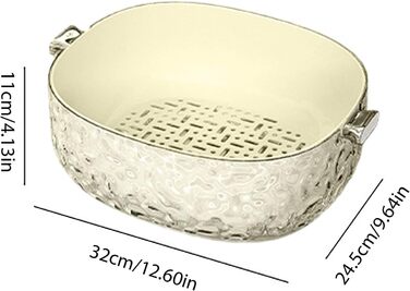 Мийна чаша з ситом, багатофункціональний двошаровий кошик - і мийка для овочів, для дому, пікніка, кемпінгу, холодильника як перекус для ягід, таких як полуниця, кавуни та помідори, як жовті