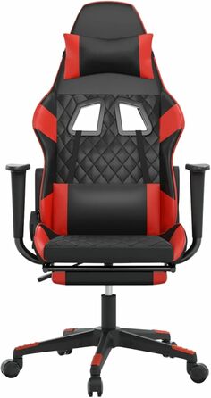 Ігрове крісло з масажною підставкою для ніг, чорно-червона штучна шкіра, офісне крісло, крісло-реклайнер, стільце для столу, офісне крісло для вітальні, офіс, модель 345523