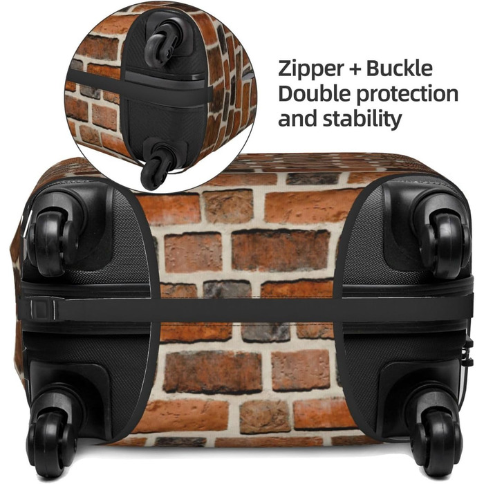 Чохол для валізи Цегляна стіна з еластичної тканини, захисний від подряпин та пилу, чорний, розмір 85 см