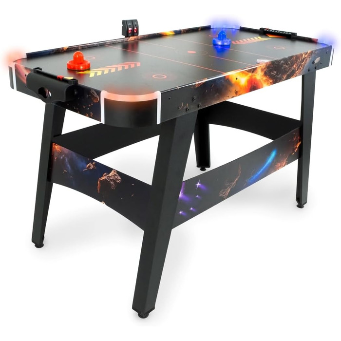 Світлодіодний стіл для аерохокею від FASports, аерохокей для дітей/підлітків віком від 8 років, стіл для аерохокею з повітряними штовхачами та шайбами, що світяться Solar Fury 138x67x82 см