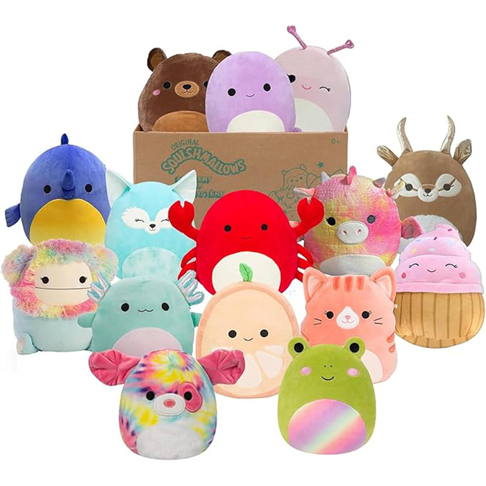 М&39які іграшки SQCR04665 - Таємнича коробка, містить 3 м&39які іграшки-сюрпризів розміром 20 см, офіційні плюшеві іграшки Jazwares, таємничий набір з 3 плюшевих іграшок 20,3 см Таємнича коробка