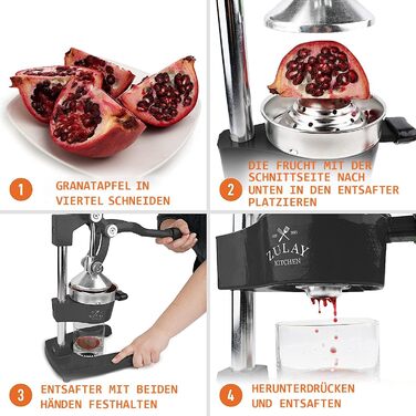 Професійна соковижималка для цитрусових Zulay - ручна металева соковижималка - ручна соковижималка для лимонів та апельсинів - міц