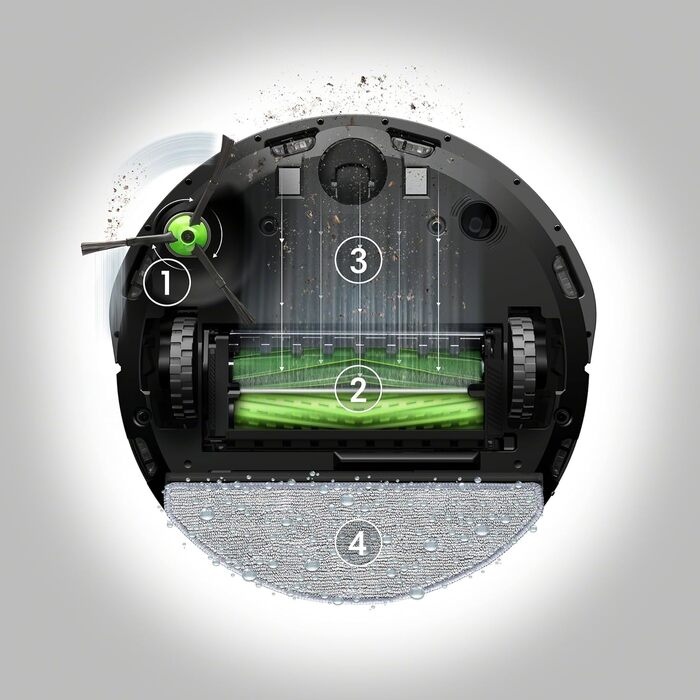 Робот-пилосос iRobot Roomba Combo i5 (i5572) з автоматичною всмоктувальною станцією, з підтримкою WLAN, інтелектуальною навігацією