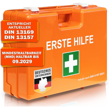 Аптечка для підприємств Floordirekt DIN 13157 з настінним кронштейном 1 комплект аптечки для дому, офісів та закладів громадського