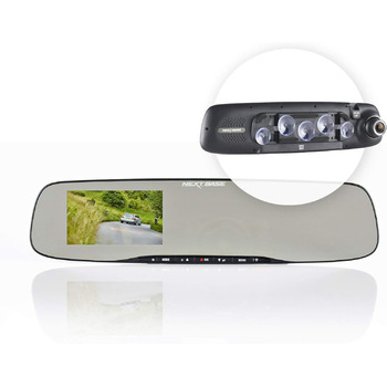 Відеореєстратор Nextbase NBDVRMIRROR для дзеркала заднього виду, 1080p/сек, 10,2 см (4 дюйми), LED, HD, DVR, цифровий відеореєстра