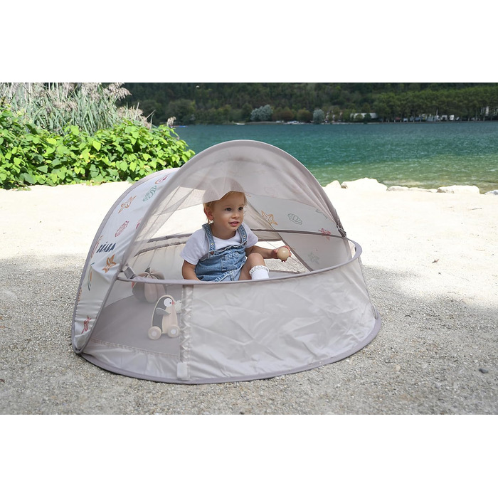 Пляжний намет, Дитячий намет 2 в 1 із захистом від ультрафіолету, 0-24 місяці, Максимальний захист від ультрафіолету UPF50, Фільтровані ультрафіолетові промені, Вентиляція 360, Москітна сітка, Місткий, Система розкладання, Сумка для перенесення, BreezyNes