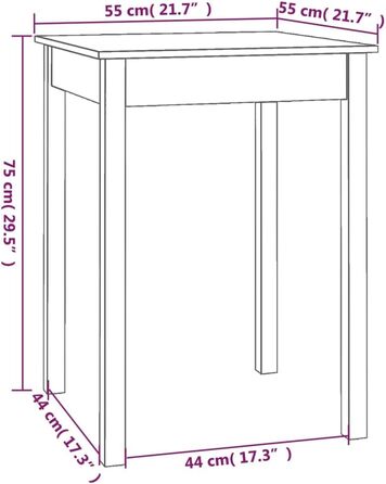 Обідній стіл, Місткий обідній стіл, Стіл для їдальні, кухні, ресторану, Кухонний стіл, Дерев&39яний обідній стіл, Білий масив сосни, 55 см