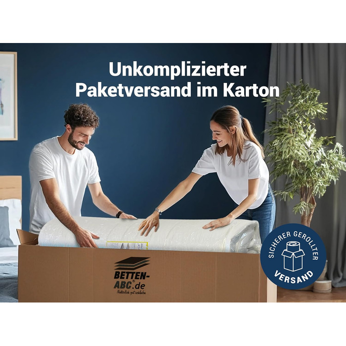 Ліжка ABC - Матрац (KSP-500) - 90x200 см (H4) - 7-зонний матрац з холодної піни - Гіпоалергенний та антибактеріальний - Сертифіковано Oeko-TEX - Знімний чохол, який можна прати - Доставка посилкою