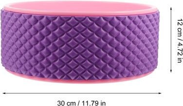 Колесо для йоги Mikinona з пластику для фітнесу та пілатесу, валик для спини з масажними виступами, нековзне колесо для прогинів назад для тренувань з йоги та розкриття хребта, підходить для початківців, рожевий