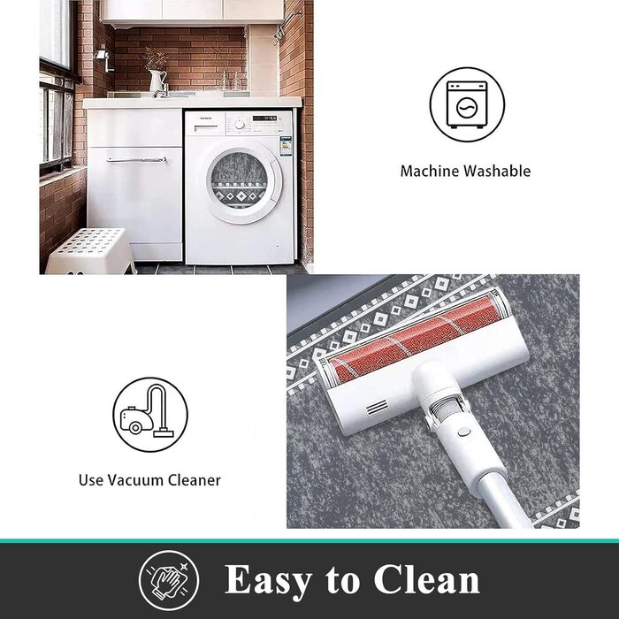 Довга килимова доріжка 66 x 300 см, що миється, нековзка доріжка, килим для передпокою, кухонна доріжка, міцний килимок для вхідних дверей, передпокою, входу, кухні, спальні (сірий) сірий 66 x 300 см