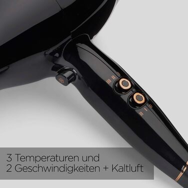 Фен BaByliss Pro Power D5245E EU Потужний (2300 Вт), професійний AC-двигун, іонна технологія проти особливого пушення, 3 температурні та 2 швидкісні режими, чорний